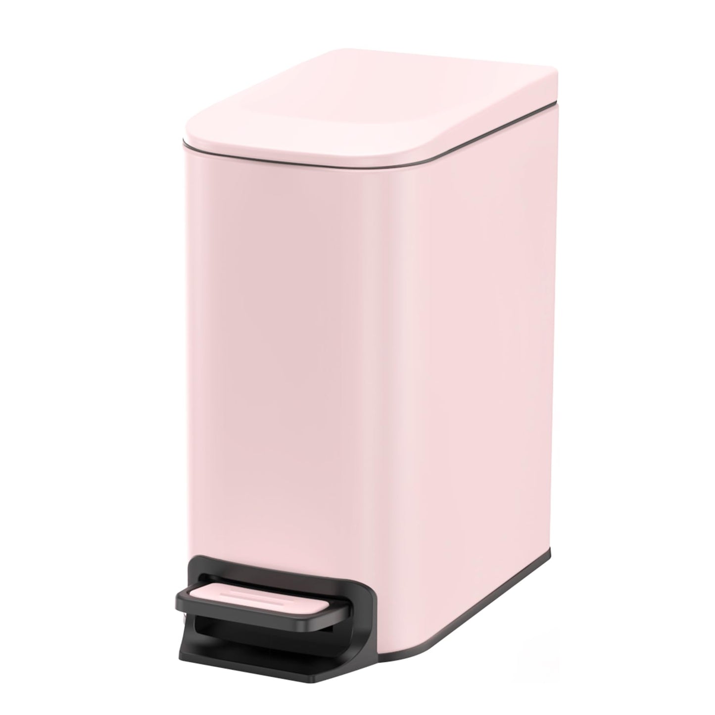 Cesun Small Bathroom Trash Can with Lid Soft Close, Step Pedal, 6 Liter / 1.6 Gallon Stainless Steel Garbage Can with Removable Inner Bucket, Anti-Fingerprint Finish (Matt Black)