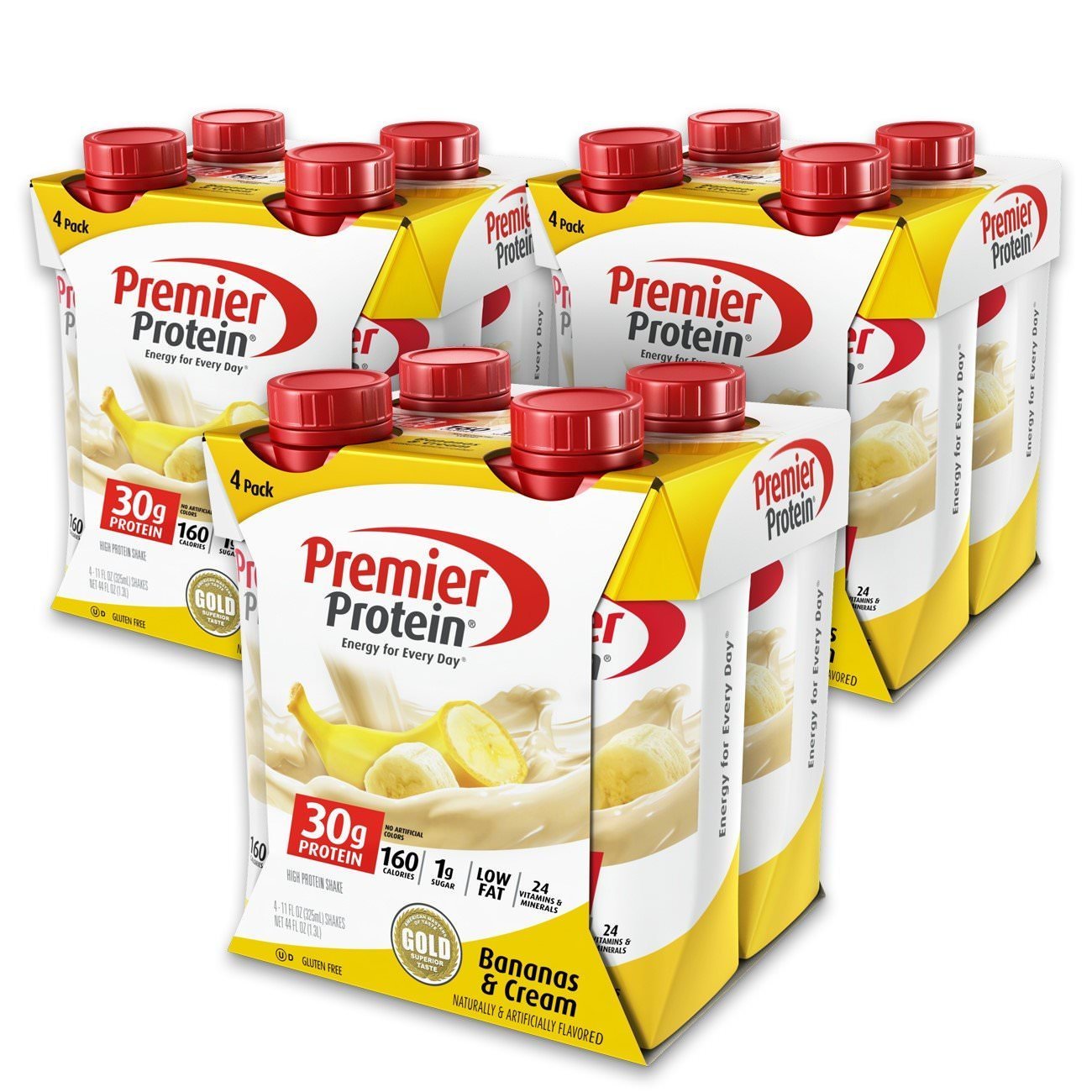 Premier Protein Shake, Café Latte with Caffeine for Energy – 30g Protein, No Added Sugar, 24 Vitamins & Minerals to Support Immune Health, 11 fl oz, 12 Pack