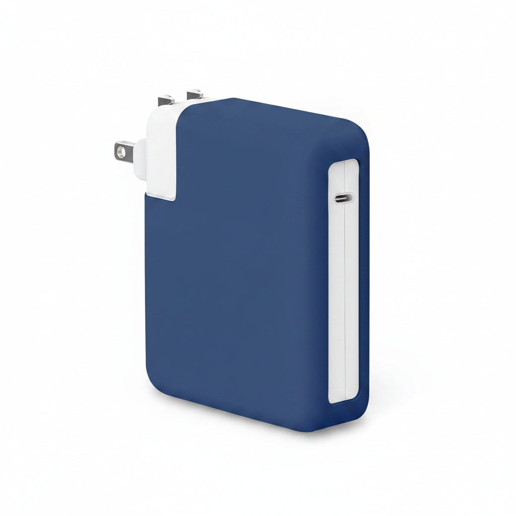 Soft Silicone 140W Charger Protector Case Sleeve for 2026 MacBook Pro 16 inch A3428 A3429 A3186 A3403 A2991 A2780 A2485 M5 M4 M3 M2 M1 Chip 2024-2021, 140W Power Adapter Cover, Navy Blue