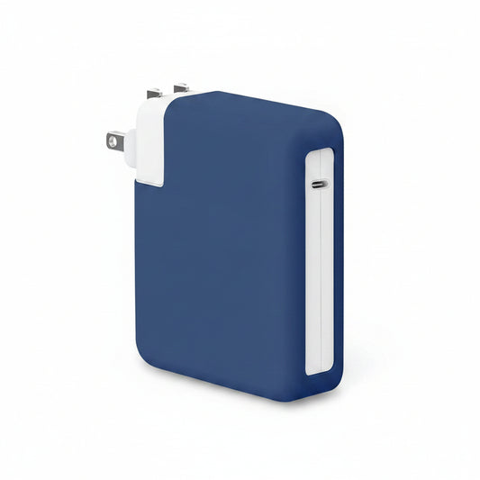 Soft Silicone 140W Charger Protector Case Sleeve for 2026 MacBook Pro 16 inch A3428 A3429 A3186 A3403 A2991 A2780 A2485 M5 M4 M3 M2 M1 Chip 2024-2021, 140W Power Adapter Cover, Navy Blue