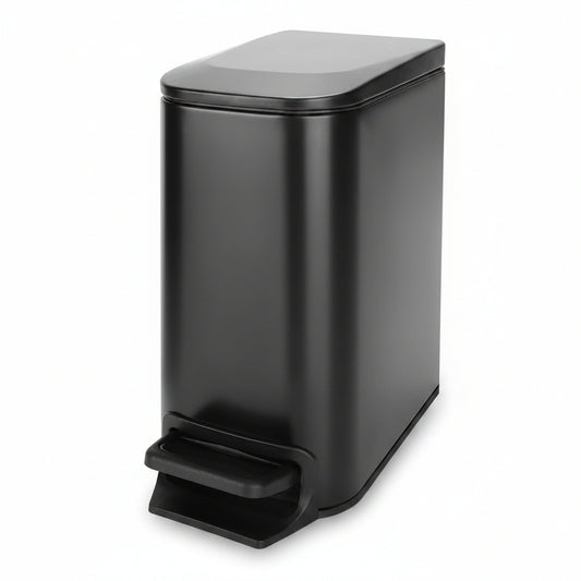 Cesun Small Bathroom Trash Can with Lid Soft Close, Step Pedal, 6 Liter / 1.6 Gallon Stainless Steel Garbage Can with Removable Inner Bucket, Anti-Fingerprint Finish (Matt Black)