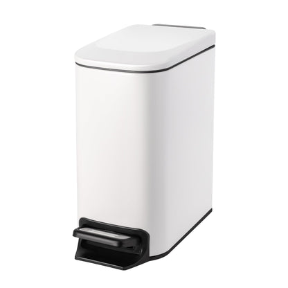 Cesun Small Bathroom Trash Can with Lid Soft Close, Step Pedal, 6 Liter / 1.6 Gallon Stainless Steel Garbage Can with Removable Inner Bucket, Anti-Fingerprint Finish (Matt Black)