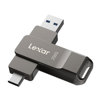 Lexar D40E 256GB Dual USB 3.2 Gen 1 Type-C Jump Drive, USB-C Flash Metal Housing Swivel Design Thumb Drive(Champagne Silver)