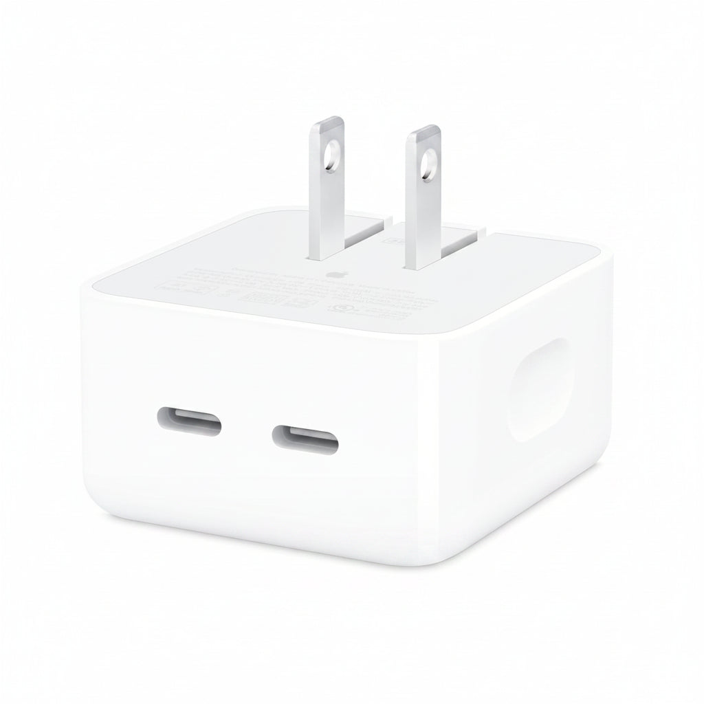 Apple 35W Dual USB-C Port Compact Power Adapter: Fast and Convenient Charging, Type C Wall Charger