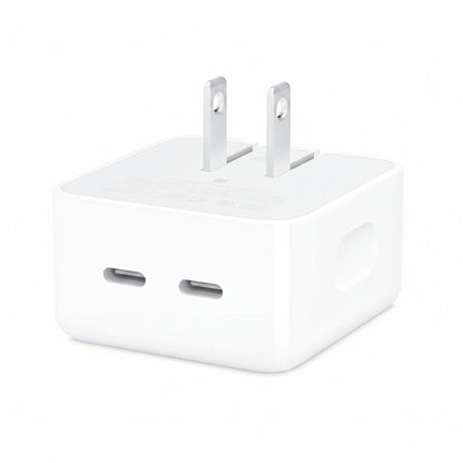 Apple 35W Dual USB-C Port Compact Power Adapter: Fast and Convenient Charging, Type C Wall Charger
