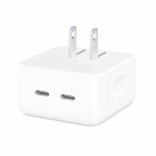 Apple 35W Dual USB-C Port Compact Power Adapter: Fast and Convenient Charging, Type C Wall Charger