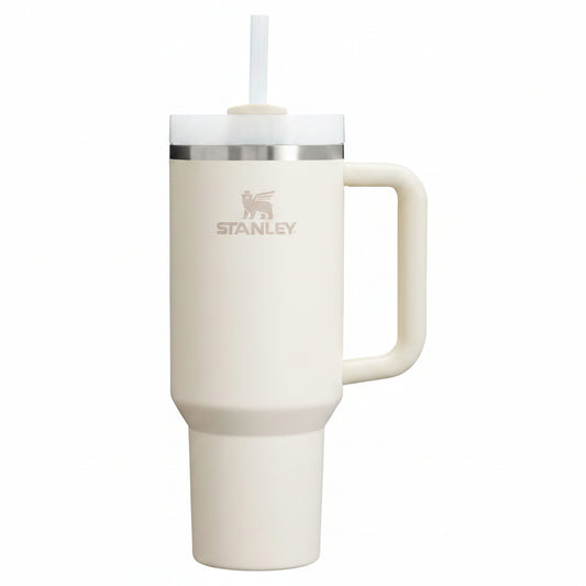 STANLEY Quencher H2.0 Tumbler with Handle and Straw 40 oz | Flowstate 3-Position Lid | Cup Holder Compatible for Travel | Insulated Stainless Steel Cup | BPA-Free | Cream 2.0