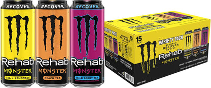 Monster Rehab Tea + Lemonade + Energy, Energy Drink 15.5 Ounce | Energy Iced Tea