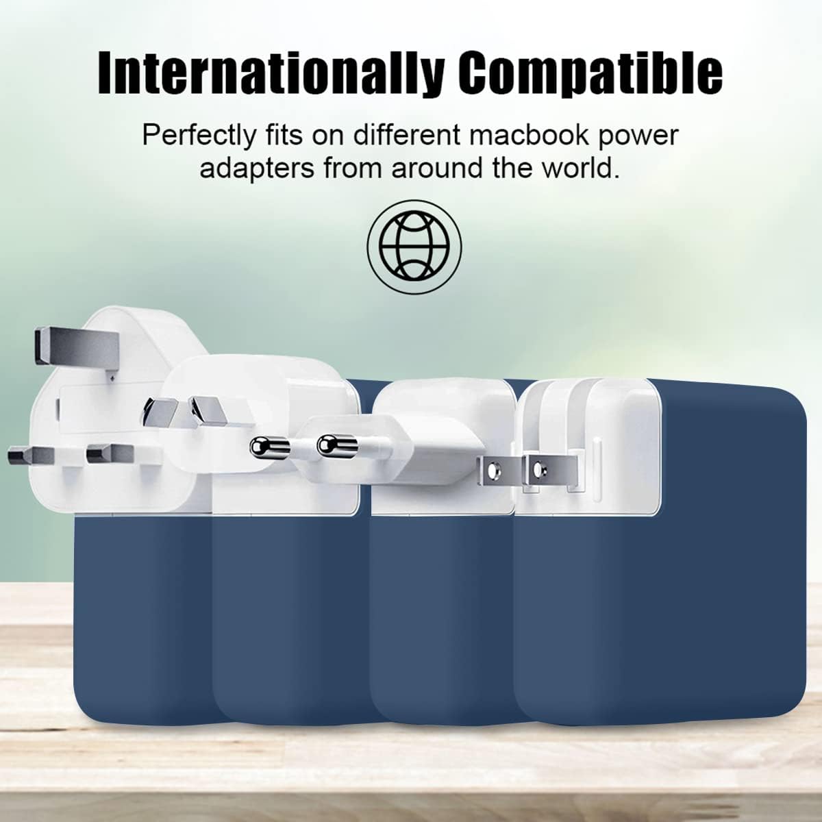 Soft Silicone 140W Charger Protector Case Sleeve for 2026 MacBook Pro 16 inch A3428 A3429 A3186 A3403 A2991 A2780 A2485 M5 M4 M3 M2 M1 Chip 2024-2021, 140W Power Adapter Cover, Navy Blue