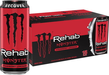 Monster Rehab Tea + Lemonade + Energy, Energy Drink 15.5 Ounce | Energy Iced Tea