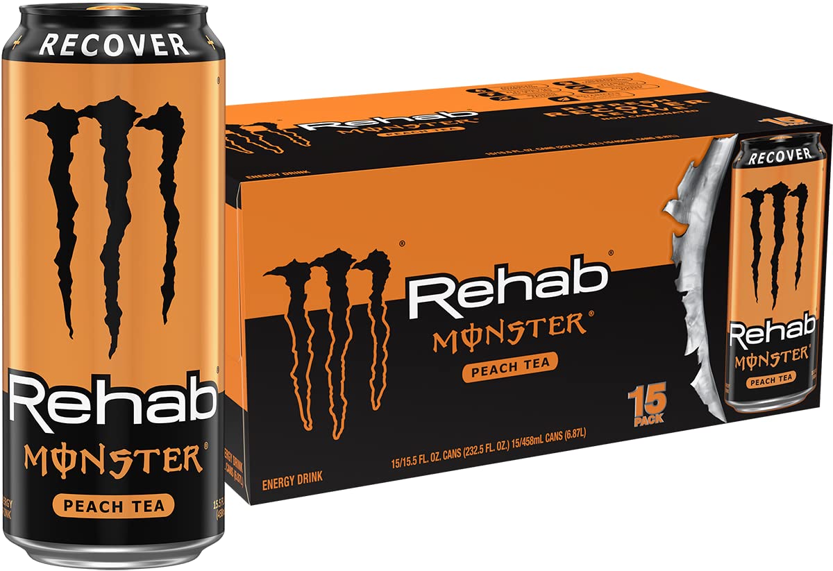 Monster Rehab Tea + Lemonade + Energy, Energy Drink 15.5 Ounce | Energy Iced Tea