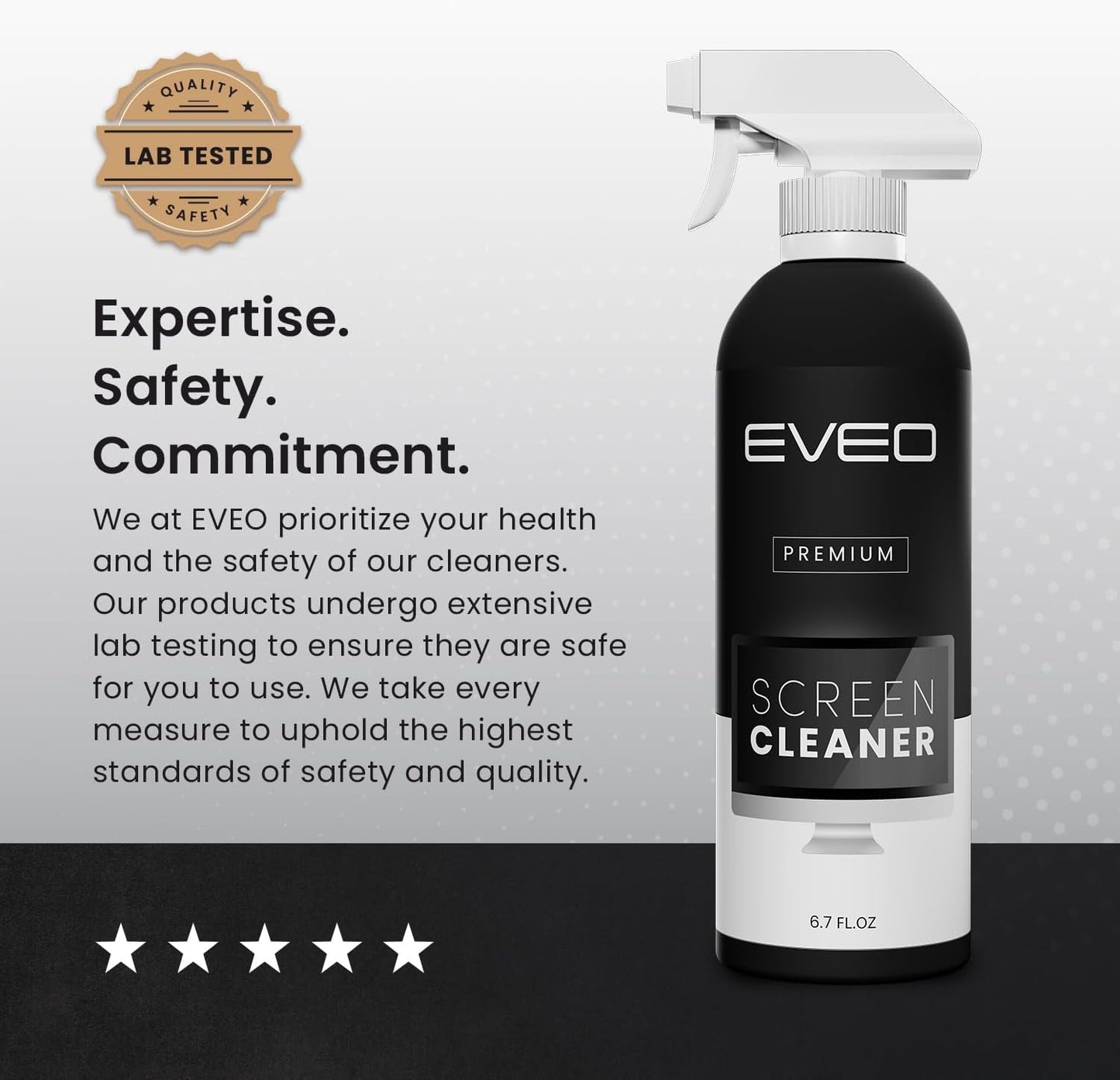 EVEO Screen Cleaner Spray - Large Screen Cleaner Bottle - TV Screen Cleaner, Computer Screen Cleaner, for Laptop, Phone, Ipad - Computer Cleaning kit Electronic Cleaner (1 Pack)