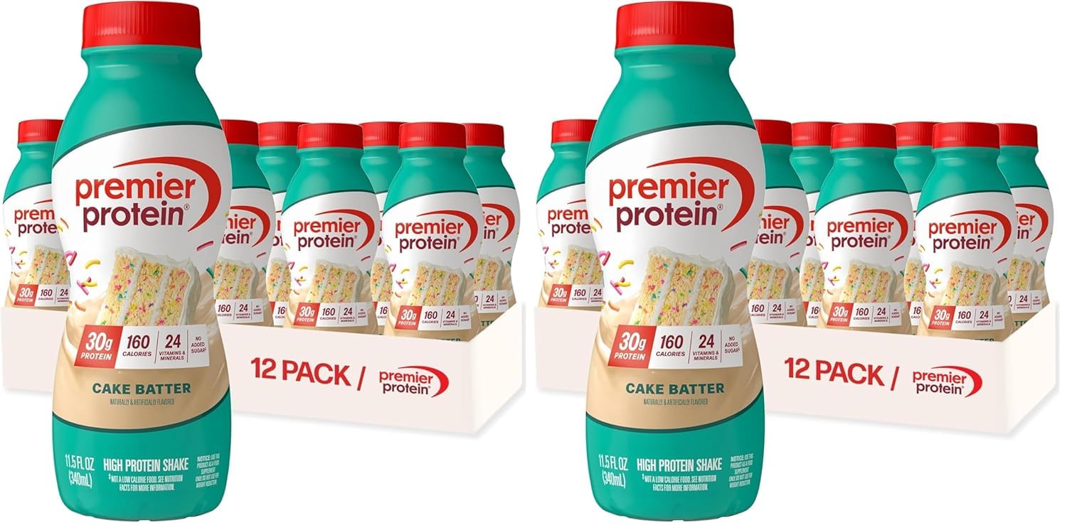 Premier Protein Shake, Chocolate, 30g Protein, No Added Sugar, 24 Vitamins & Minerals to Support Immune Health, 11.5 fl oz, 12 Pack