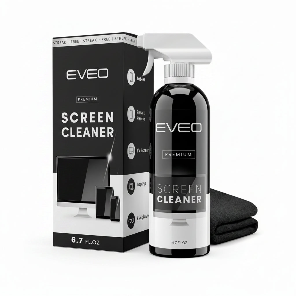 EVEO Screen Cleaner Spray - Large Screen Cleaner Bottle - TV Screen Cleaner, Computer Screen Cleaner, for Laptop, Phone, Ipad - Computer Cleaning kit Electronic Cleaner (1 Pack)