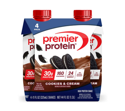 Premier Protein Shake, Café Latte with Caffeine for Energy – 30g Protein, No Added Sugar, 24 Vitamins & Minerals to Support Immune Health, 11 fl oz, 12 Pack