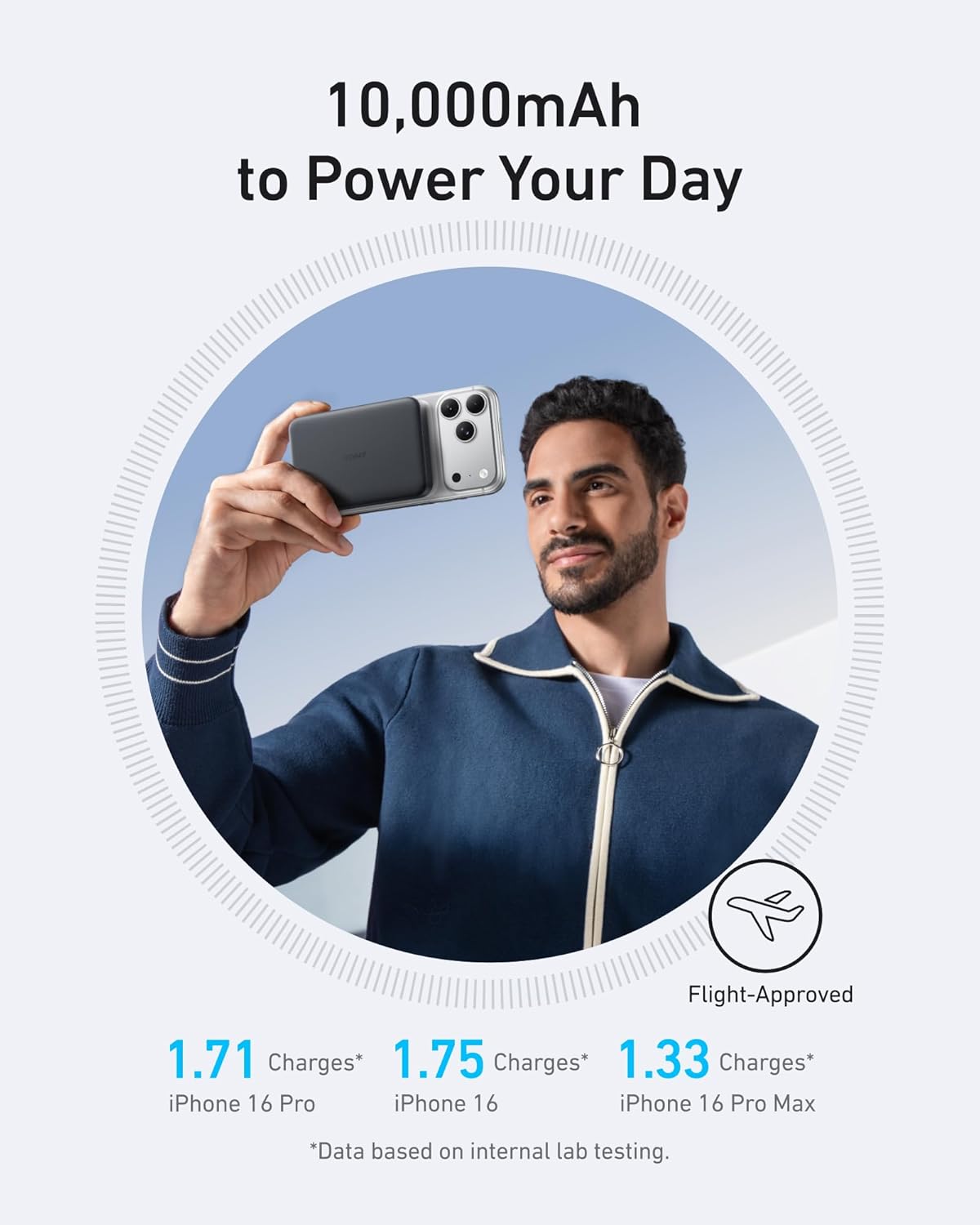 ANKER MagGo Power Bank, Slim 10,000mAh Magnetic Battery Pack, Qi2 Certified 15W Ultra-Fast MagSafe Compatible Portable Charger, Ergonomic Design, for iPhone17/16/15/14 Series, and More