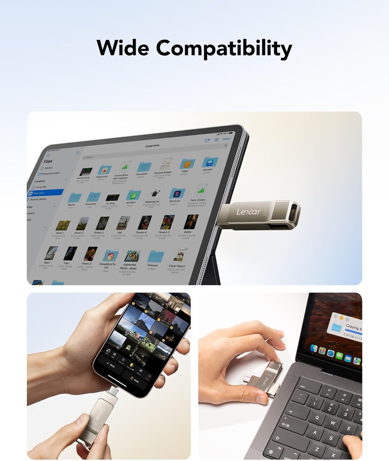 Lexar D40E 256GB Dual USB 3.2 Gen 1 Type-C Jump Drive, USB-C Flash Metal Housing Swivel Design Thumb Drive(Champagne Silver)