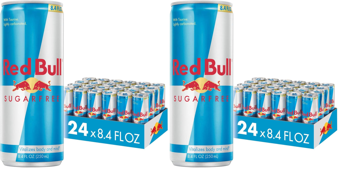 Red Bull Sugar Free Energy Drink with 80mg Caffeine plus Taurine & B Vitamins, 8.4 Fl Oz, Pack of 24 Cans