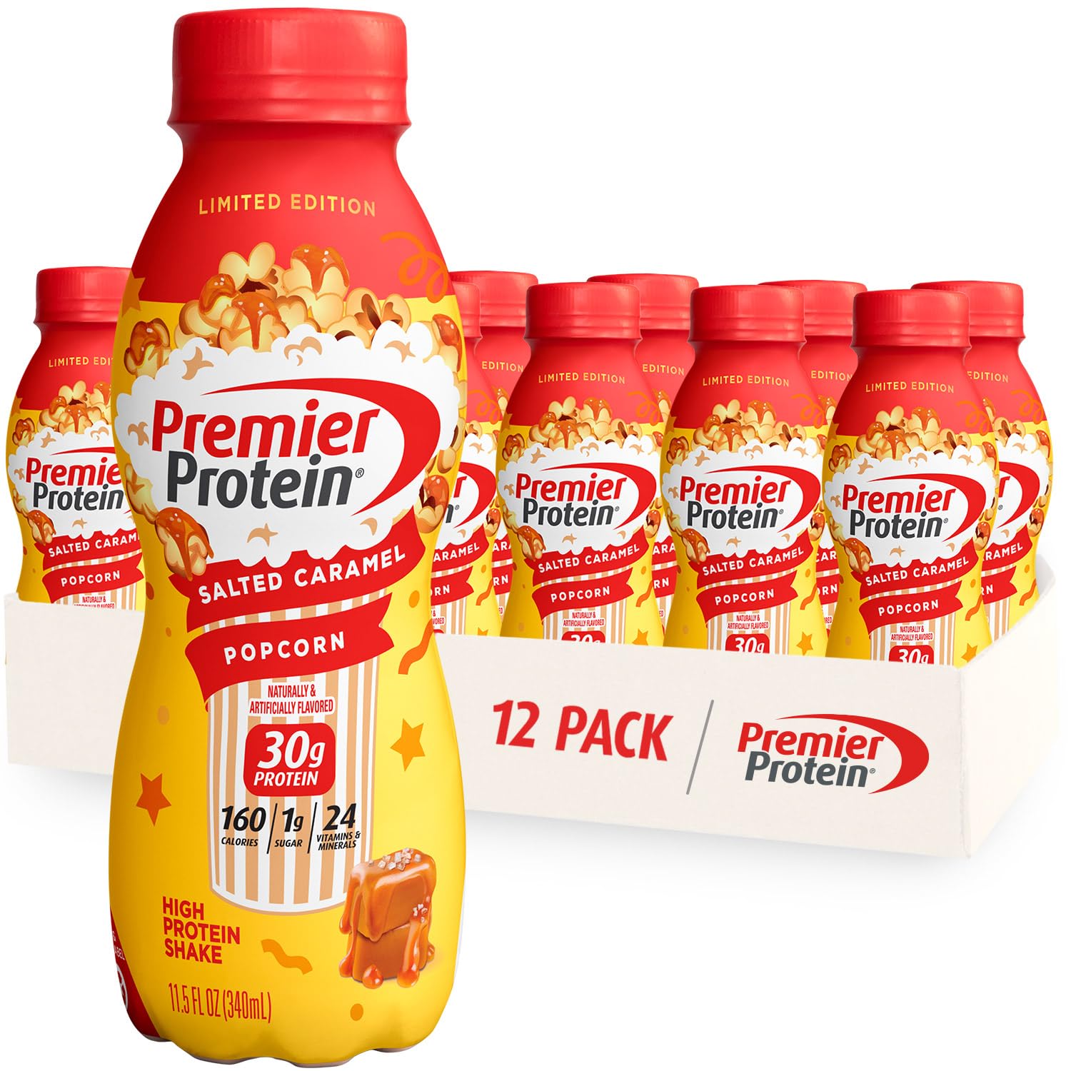 Premier Protein Shake, Chocolate, 30g Protein, No Added Sugar, 24 Vitamins & Minerals to Support Immune Health, 11.5 fl oz, 12 Pack
