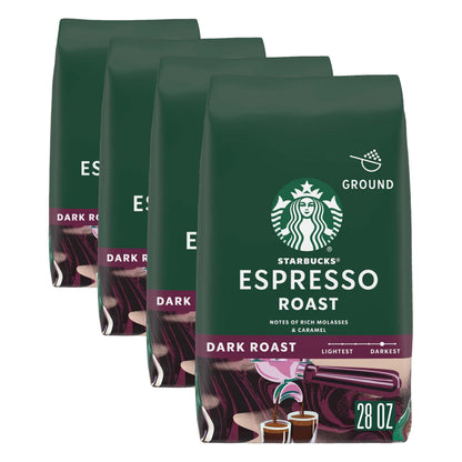 Starbucks Ground Coffee, Dark Roast Hot or Iced Coffee, Italian Roast, Six 18 oz Bags​