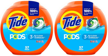 Tide PODS laundry detergent pacs, 3-in-1 Stain Remover, Odor Fighter, Color Protector, 112 Count, HE compatible, Spring Meadow Scent