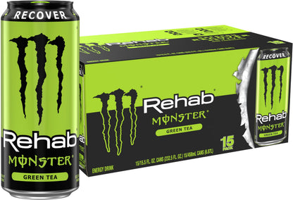 Monster Rehab Tea + Lemonade + Energy, Energy Drink 15.5 Ounce | Energy Iced Tea
