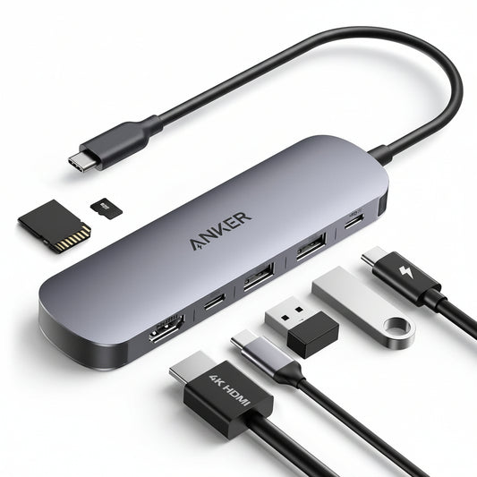 Anker USB C Hub, 7in1 Multi-Port USB Adapter for Laptop/Mac, 4K@60Hz USB C to HDMI Splitter, 85W Max PD, 2 USB 3.0 & 1 USBC Data Ports, SD/TF Card Reader, for Type C Devices (Charger Not Included)