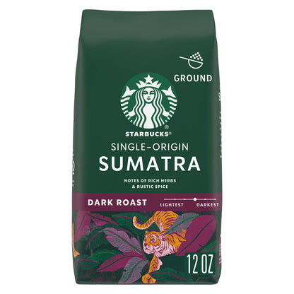 Starbucks Ground Coffee, Dark Roast Hot or Iced Coffee, Italian Roast, Six 18 oz Bags​