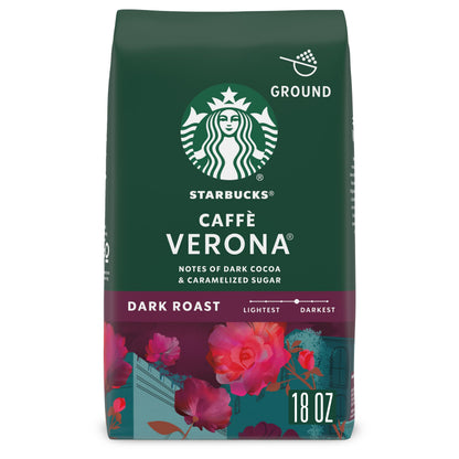 Starbucks Ground Coffee, Dark Roast Hot or Iced Coffee, Italian Roast, Six 18 oz Bags​