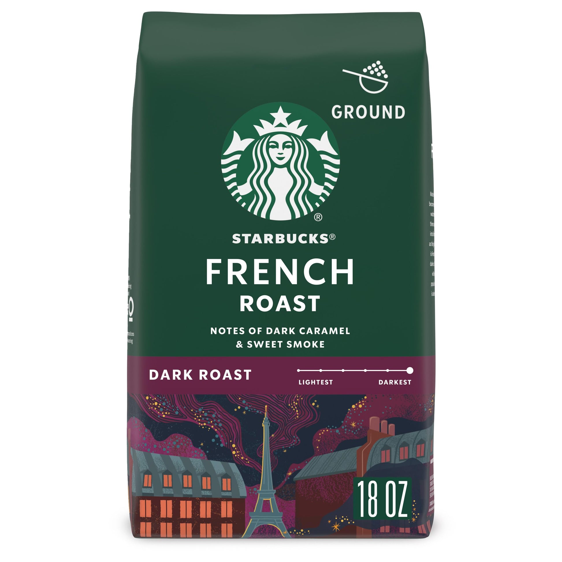 Starbucks Ground Coffee, Dark Roast Hot or Iced Coffee, Italian Roast, Six 18 oz Bags​