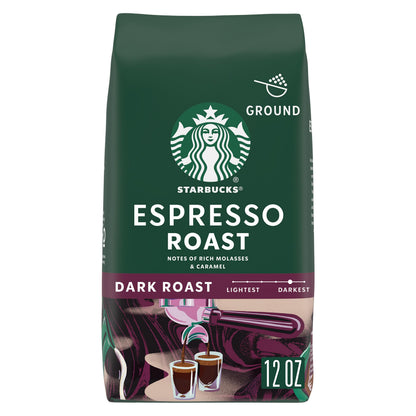 Starbucks Ground Coffee, Dark Roast Hot or Iced Coffee, Italian Roast, Six 18 oz Bags​