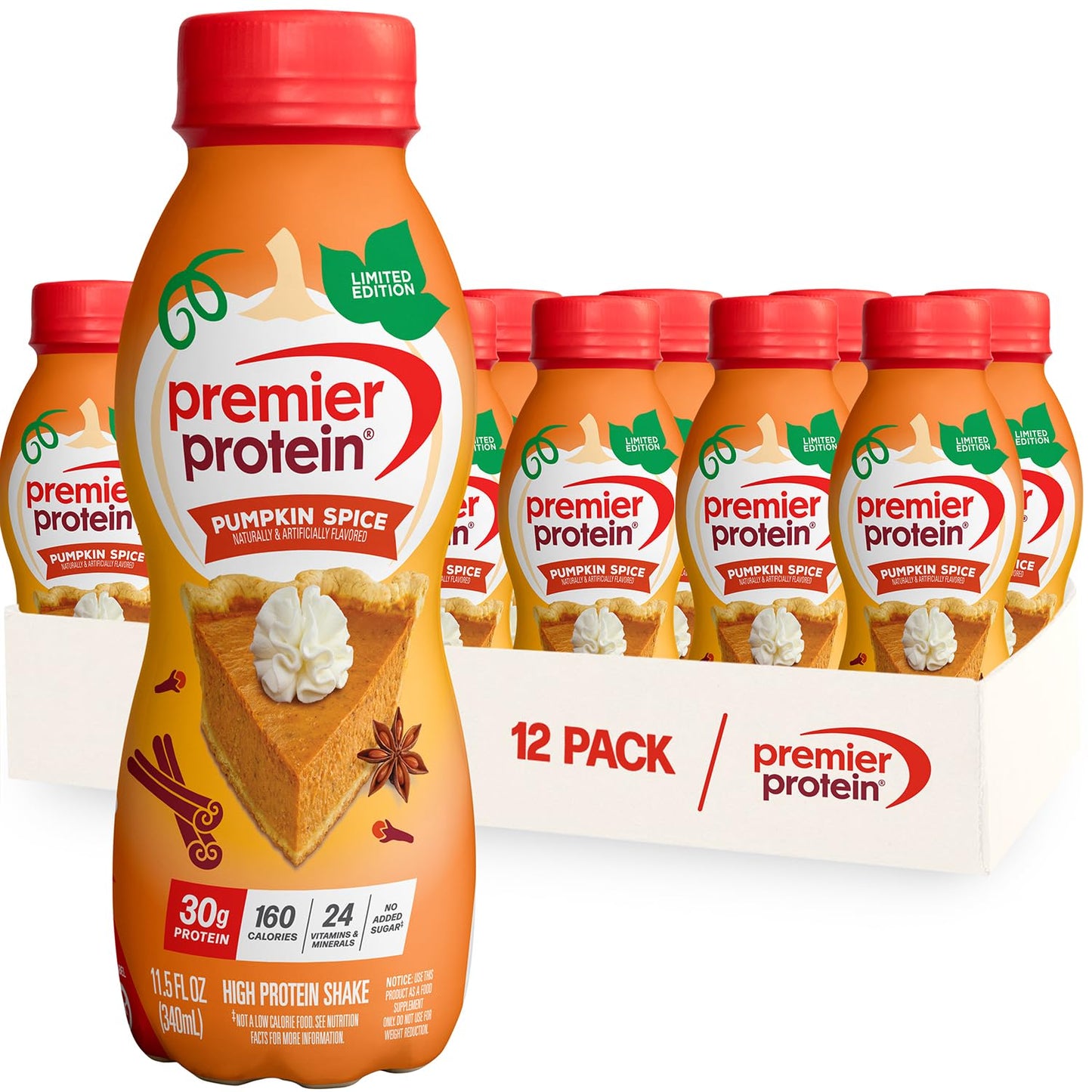 Premier Protein Shake, Chocolate, 30g Protein, No Added Sugar, 24 Vitamins & Minerals to Support Immune Health, 11.5 fl oz, 12 Pack