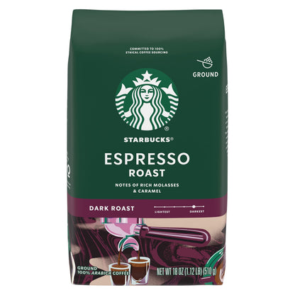 Starbucks Ground Coffee, Dark Roast Hot or Iced Coffee, Italian Roast, Six 18 oz Bags​