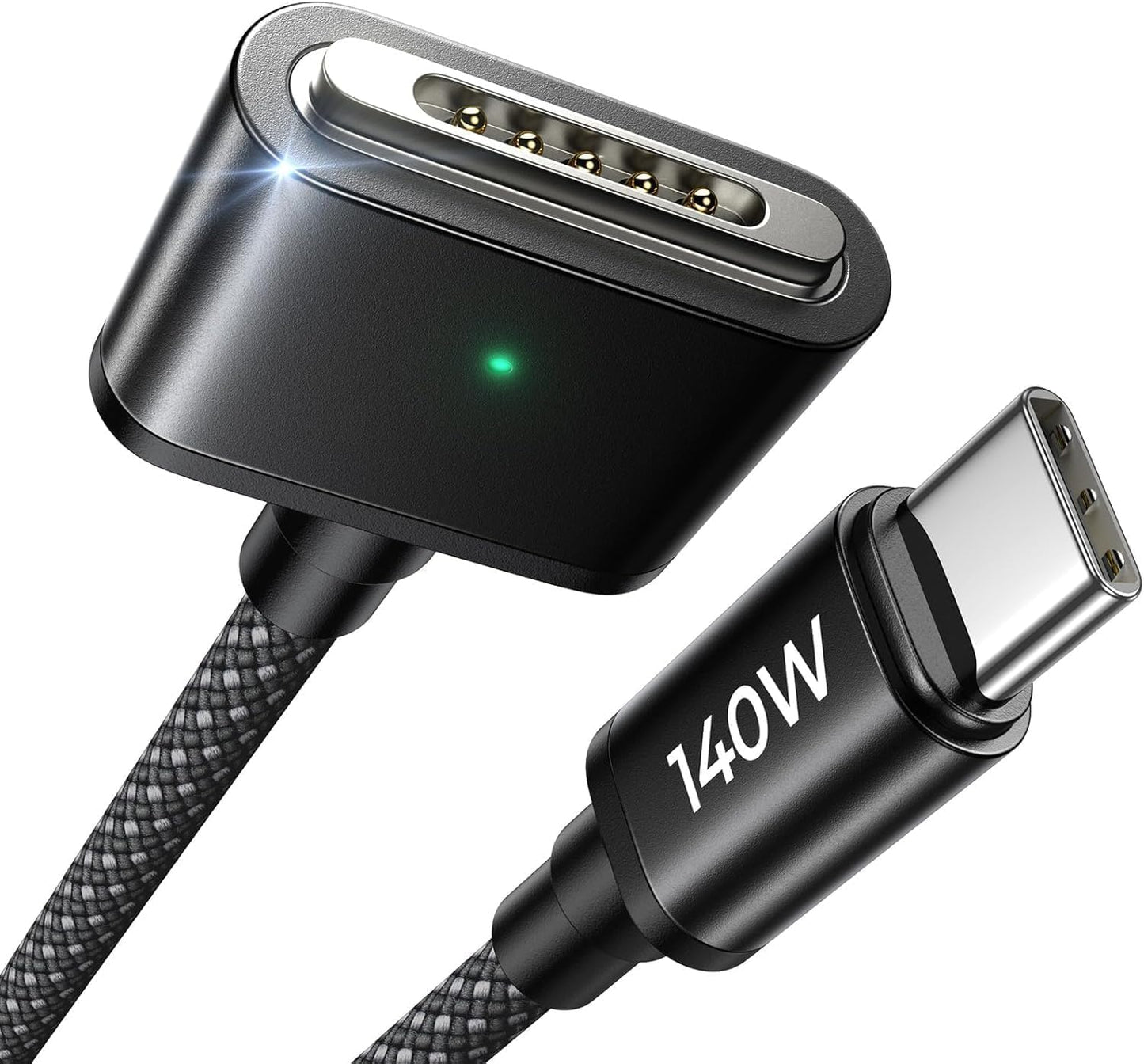 LISEN MacBook Charger USB-C to Magnetic 3 Cable (6.6FT) for M4/M3/M2 MacBook Pro Air M5 Charger, 140W Magnetic Safe 3 Cable Computer Laptop Cord for Pro (16"/14" 2026-2021) Air (15''/13'' 2026-2022)
