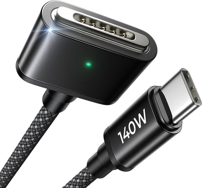 LISEN MacBook Charger USB-C to Magnetic 3 Cable (6.6FT) for M4/M3/M2 MacBook Pro Air M5 Charger, 140W Magnetic Safe 3 Cable Computer Laptop Cord for Pro (16"/14" 2026-2021) Air (15''/13'' 2026-2022)
