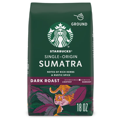 Starbucks Ground Coffee, Dark Roast Hot or Iced Coffee, Italian Roast, Six 18 oz Bags​