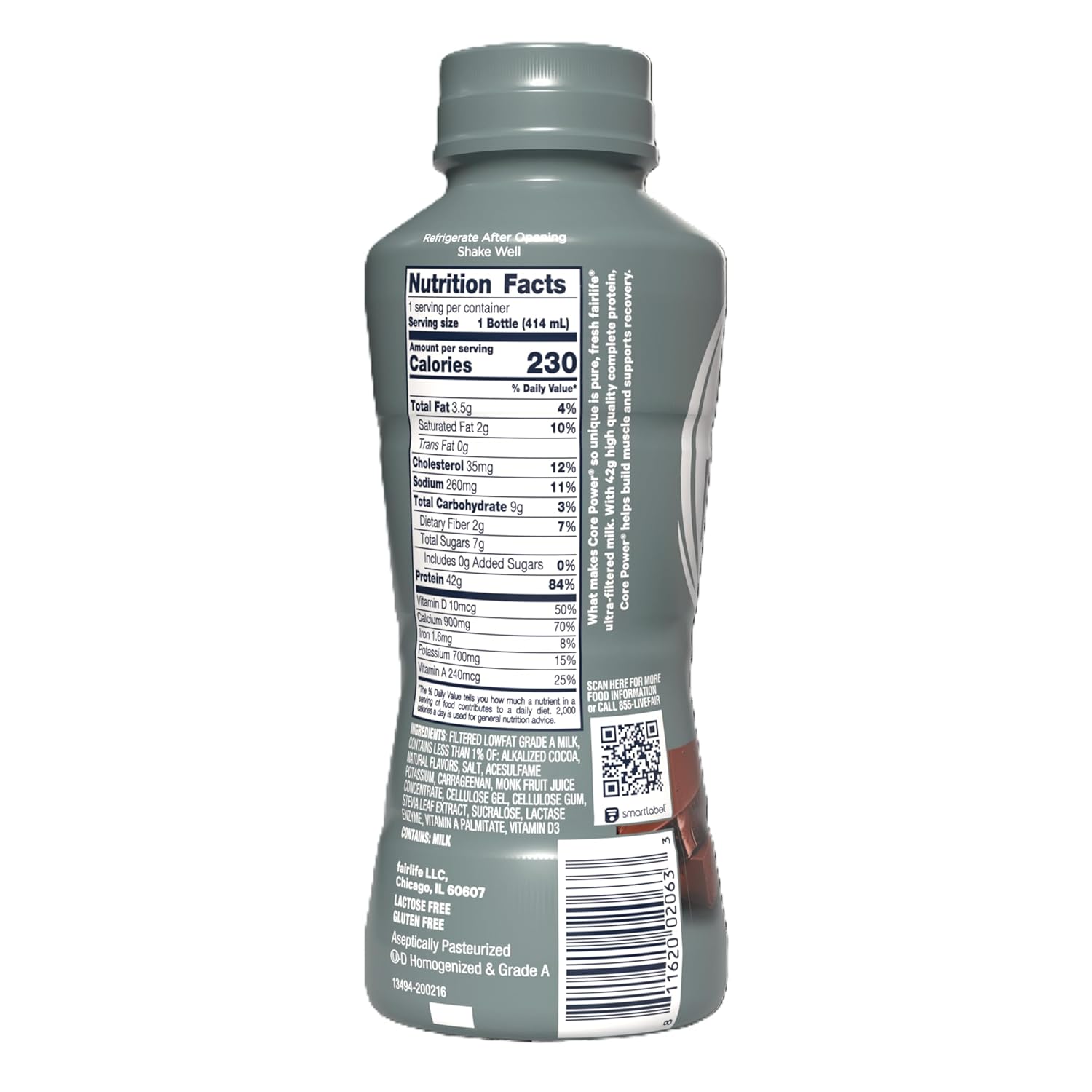 Core Power Elite High Protein Shake, Chocolate, 42g Bottle, 14oz, 12 Pack