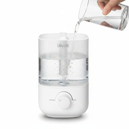 LEVOIT Top Fill Humidifiers for Bedroom, 2.5L Tank for Large Room, Easy to Fill & Clean, 28dB Quiet Cool Mist Air Humidifier for Home Baby Nursery & Plants, Auto Shut-off for Safety, 25H
