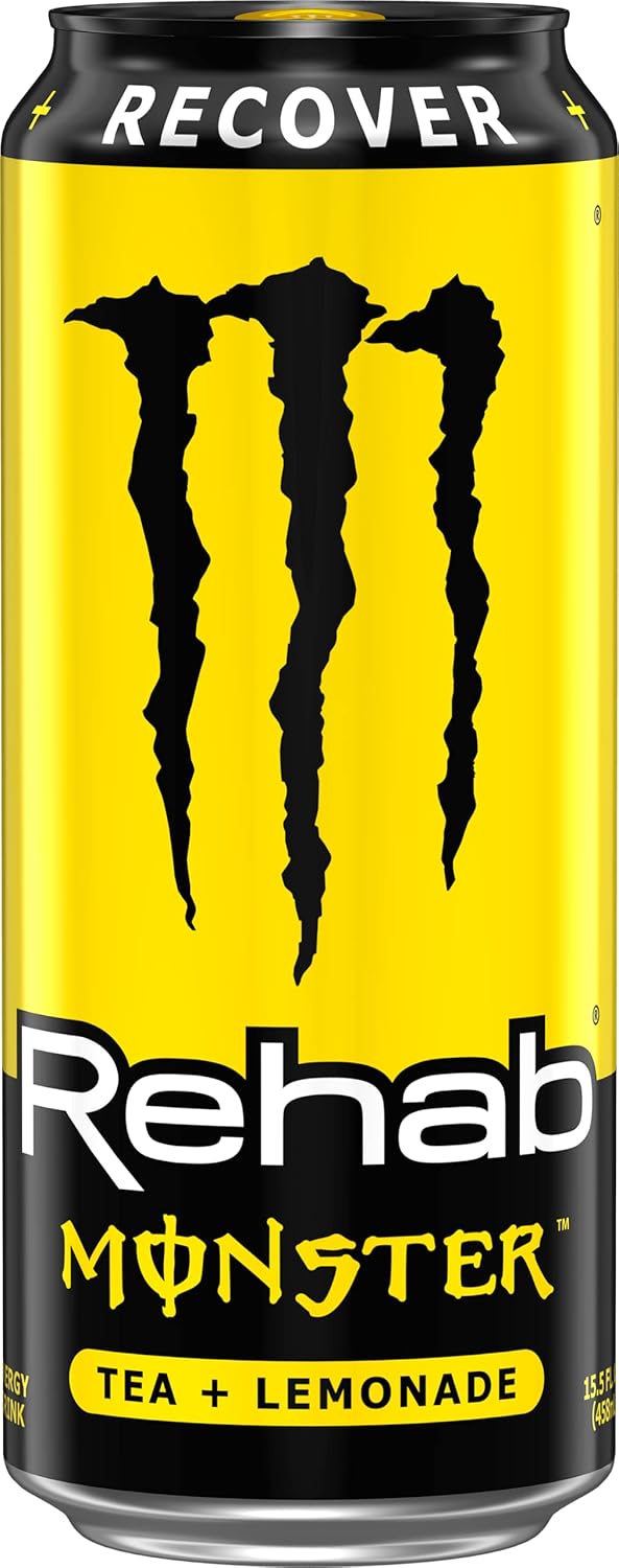 Monster Rehab Tea + Lemonade + Energy, Energy Drink 15.5 Ounce | Energy Iced Tea