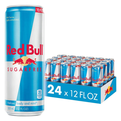 Red Bull Sugar Free Energy Drink with 80mg Caffeine plus Taurine & B Vitamins, 8.4 Fl Oz, Pack of 24 Cans