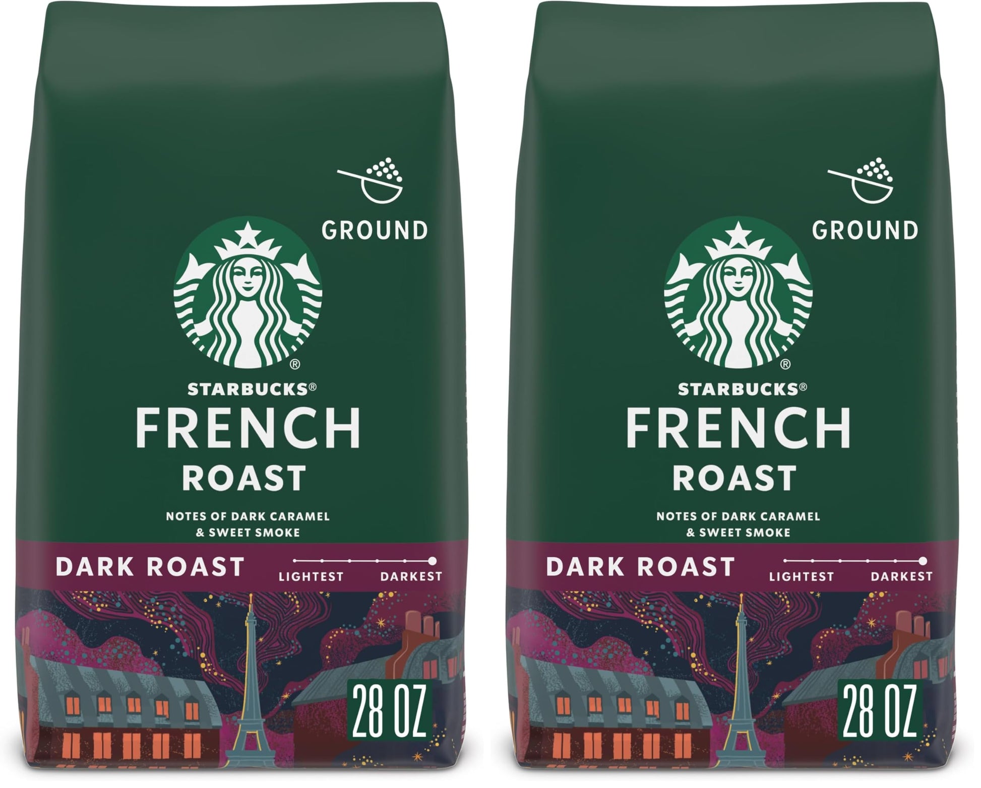 Starbucks Ground Coffee, Dark Roast Hot or Iced Coffee, Italian Roast, Six 18 oz Bags​