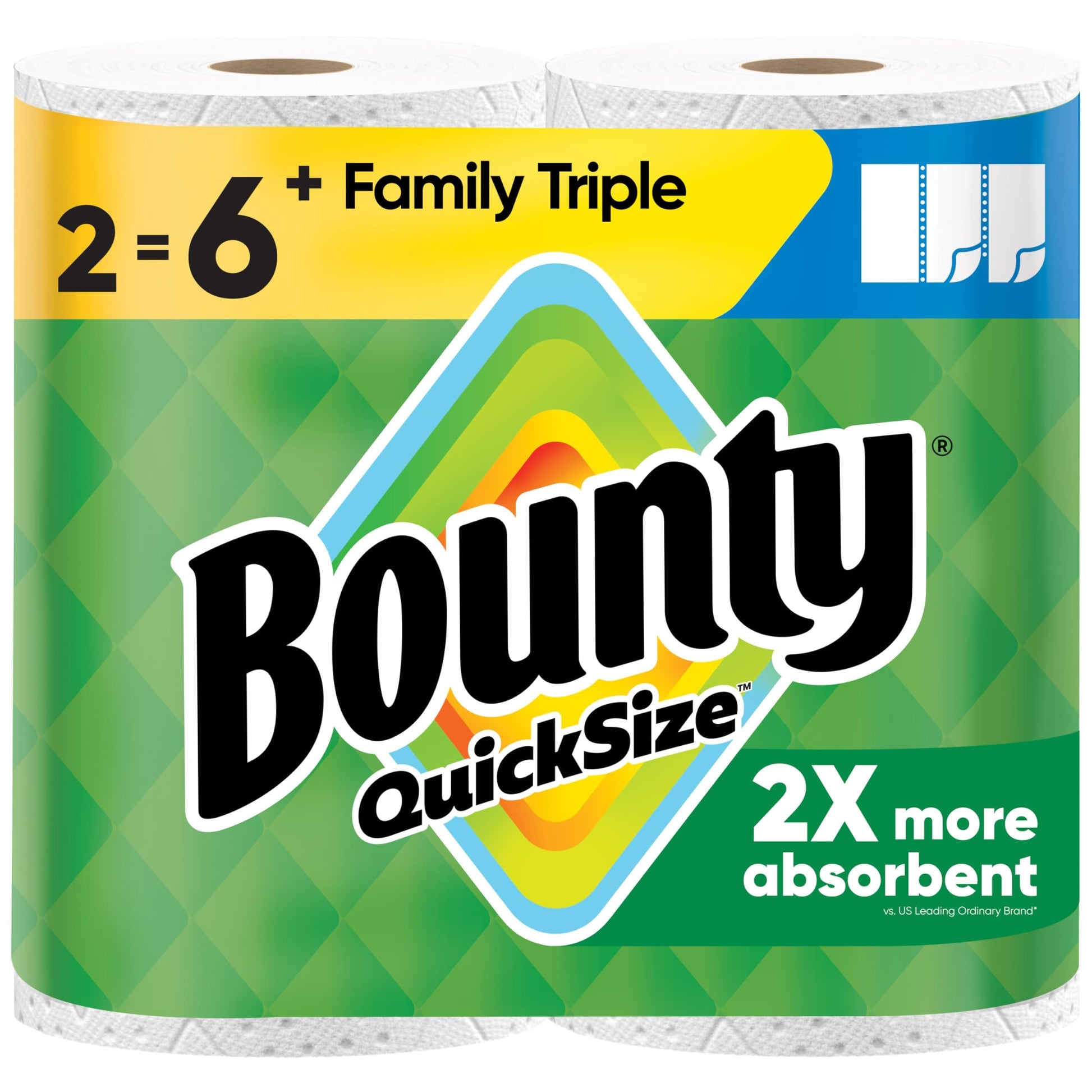 Bounty Quick Size Paper Towels, White, 8 Family Rolls