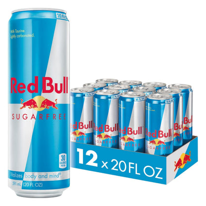 Red Bull Sugar Free Energy Drink with 80mg Caffeine plus Taurine & B Vitamins, 8.4 Fl Oz, Pack of 24 Cans