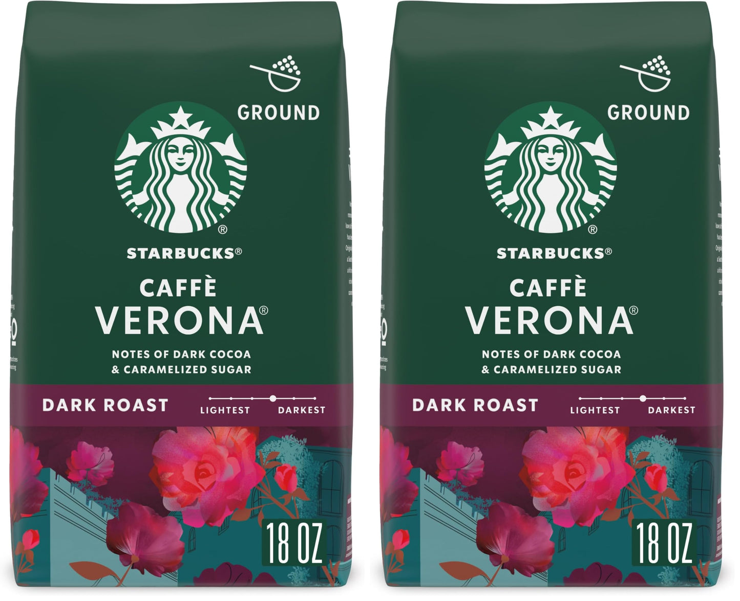 Starbucks Ground Coffee, Dark Roast Hot or Iced Coffee, Italian Roast, Six 18 oz Bags​
