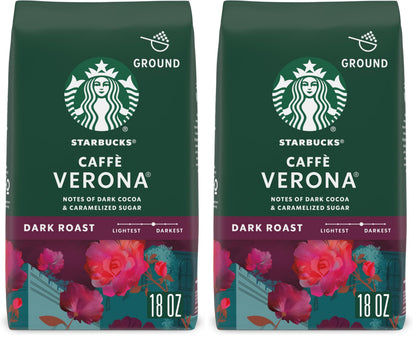 Starbucks Ground Coffee, Dark Roast Hot or Iced Coffee, Italian Roast, Six 18 oz Bags​
