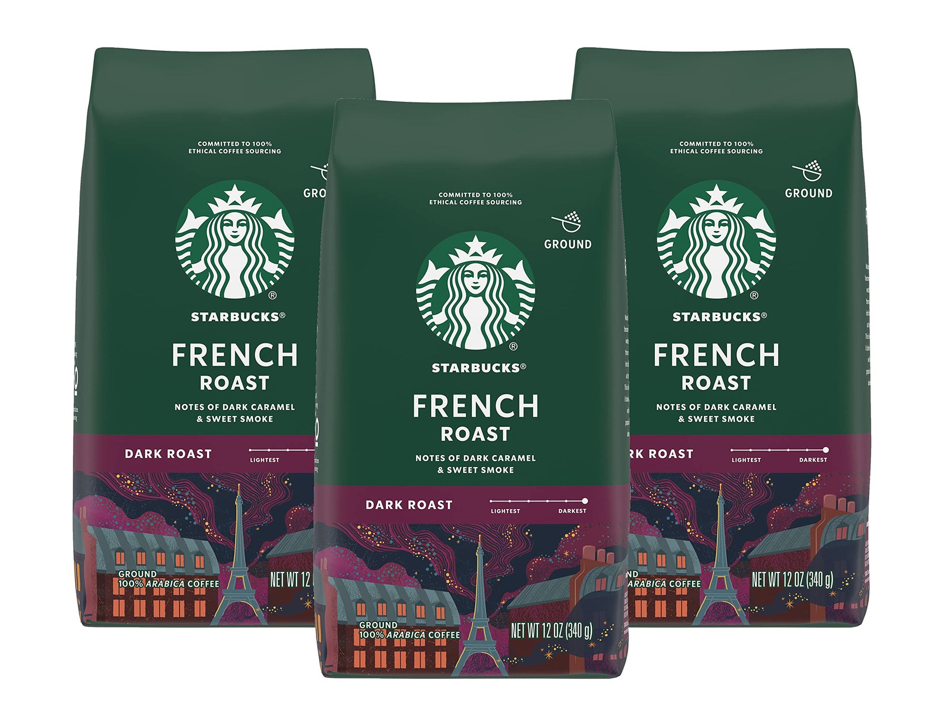 Starbucks Ground Coffee, Dark Roast Hot or Iced Coffee, Italian Roast, Six 18 oz Bags​