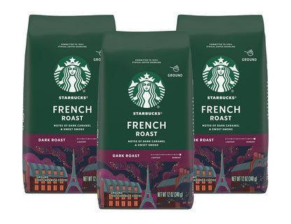 Starbucks Ground Coffee, Dark Roast Hot or Iced Coffee, Italian Roast, Six 18 oz Bags​