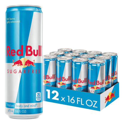 Red Bull Sugar Free Energy Drink with 80mg Caffeine plus Taurine & B Vitamins, 8.4 Fl Oz, Pack of 24 Cans
