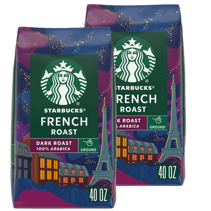 Starbucks Ground Coffee, Dark Roast Hot or Iced Coffee, Italian Roast, Six 18 oz Bags​
