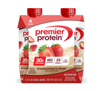 Premier Protein Shake, Café Latte with Caffeine for Energy – 30g Protein, No Added Sugar, 24 Vitamins & Minerals to Support Immune Health, 11 fl oz, 12 Pack